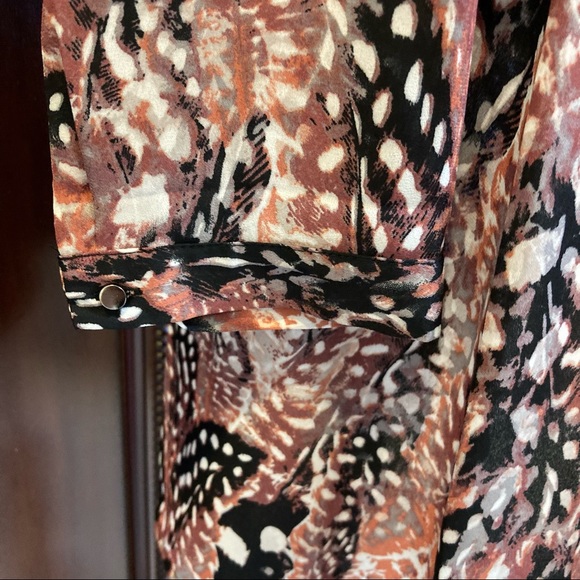 Feather Mini Dress Tunic Lolo Asymmetrical Long Sleeve Size Small S - Picture 8 of 11